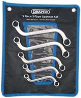 Draper 07211 �/5/Mm) - 5 Piece S Type (Obstruction) Ring Spanner Set