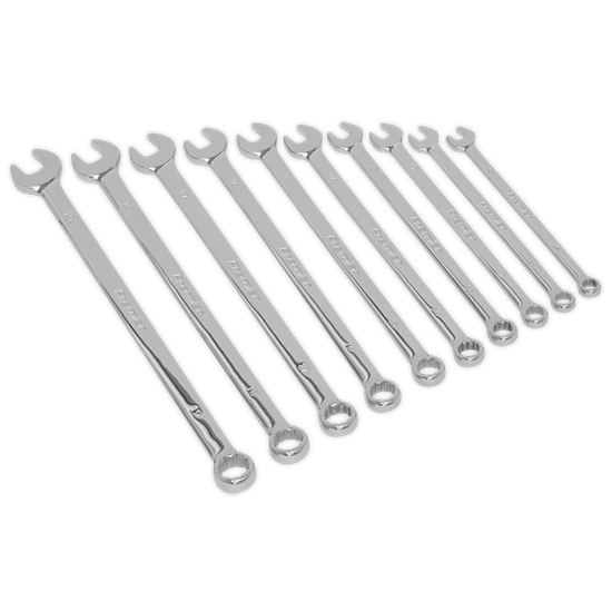 Sealey AK6310 - Combination Spanner Set 10pc Extra-Long Metric