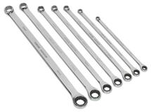 Sealey AK6319 - Double Ring Ratchet/Fixed Spanner Set 7pc Extra-Long Metric