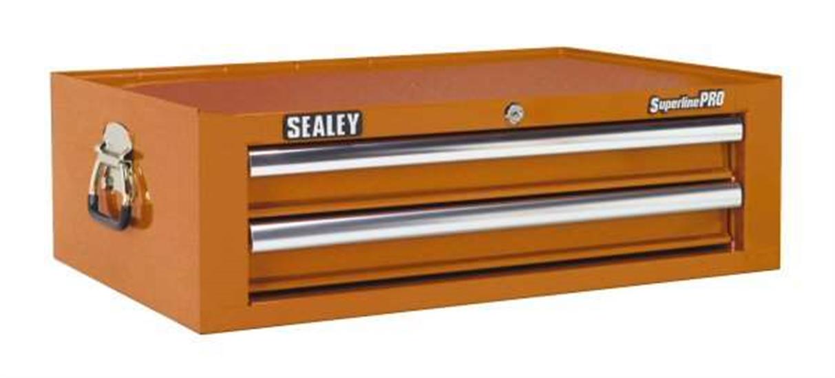 Sealey AP26029TO - Add-On Chest 2 Drawer with Ball Bearing Runners - Orange