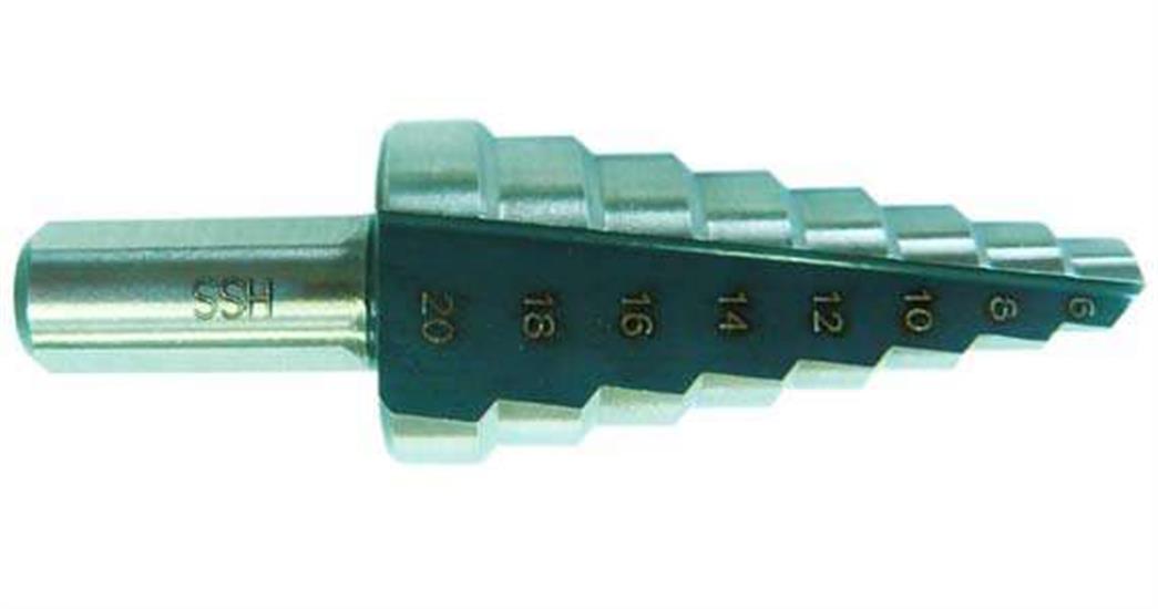 Presto 9S1204.020.02.0 - 4.0mm - 20.0mm x 2mm Step Drills with Tri Shank