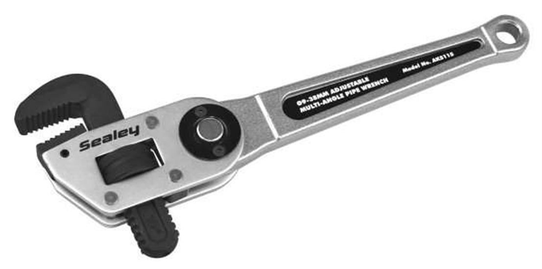Sealey AK5115 - Adjustable Multi-Angle Pipe Wrench Ø9-38mm