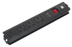 Sealey EL34USBB - Extension Cable 3mtr 4 x 230V + 2 x USB Sockets - Black