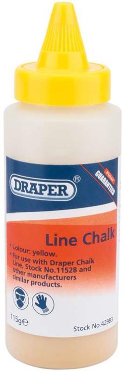 Draper 42983 (LCY/H) - 115G Plastic Bottle of Yellow Chalk for Chalk Line