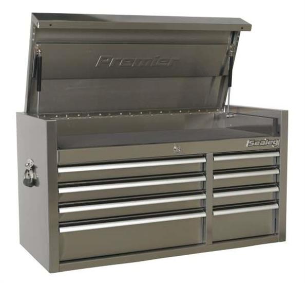 Sealey PTB104008SS - Topchest 8 Drawer 1055mm Stainless Steel Heavy-Duty