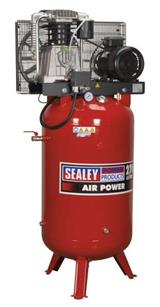 Sealey SACV52775B - Air Compressor 270L Vertical Belt Drive 7.5hp 3ph 2-Stage with Cast Cylinders