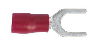 Sealey RT14 - Easy-Entry Fork Terminal Ø5.3mm 𨊺) Red Pack of 100