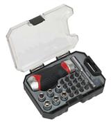 Sealey AK64906 - Fine Tooth Ratchet Screwdriver & Accessory Set 24pc Stubby