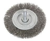 Sealey SFBS75 - Flat Wire Brush Stainless Steel 75mm with 6mm Shaft