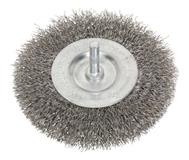 Sealey SFBS100 - Flat Wire Brush Stainless Steel 100mm with 6mm Shaft