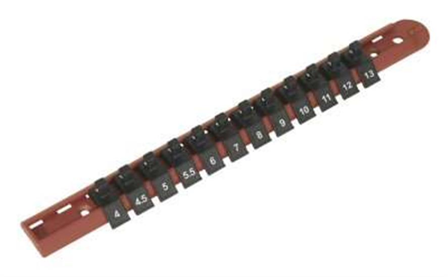 Sealey AK1412 - Socket Retaining Rail with 12 Clips 1/4"Sq Drive