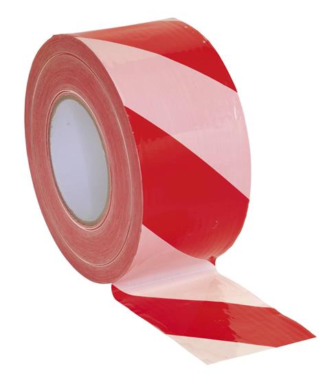 Sealey BTRW - Hazard Warning Barrier Tape 48mm x 50mtr Red/White Non-Adhesive