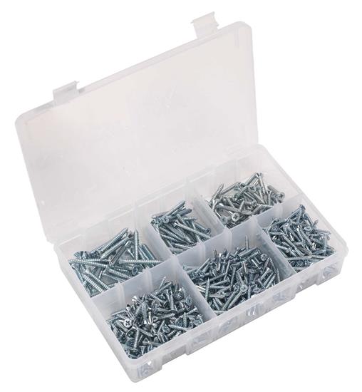 Sealey AB062STCS - Self Tapping Screw Assortment 510pc Countersunk Pozi Zinc DIN 7982