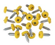 Sealey PTNP2 - Number Plate Screw Plastic Enclosed Head Ø4.8 x 18mm Yellow Pack of 50