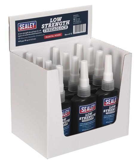 Sealey SCS222 - Thread Lock Low Strength 50ml Pack of 12