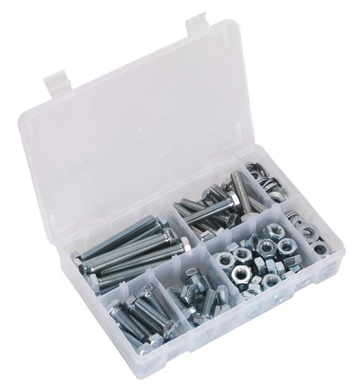 Sealey AB052SNW - Setscrew, Nut & Washer Assortment 150pc Metric High Tensile M10