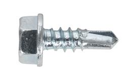 Sealey SDHX4213 - Self Drilling Screw 4.2 x 13mm Hex Head Zinc DIN 7504K Pack of 100