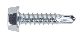 Sealey SDHX4219 - Self Drilling Screw 4.2 x 19mm Hex Head Zinc DIN 7504K Pack of 100