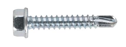 Sealey SDHX4225 - Self Drilling Screw 4.2 x 25mm Hex Head Zinc DIN 7504K Pack of 100