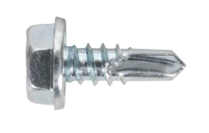 Sealey SDHX4813 - Self Drilling Screw 4.8 x 13mm Hex Head Zinc DIN 7504K Pack of 100