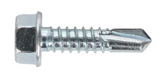 Sealey SDHX6325 - Self Drilling Screw 6.3 x 25mm Hex Head Zinc DIN 7504K Pack of 100
