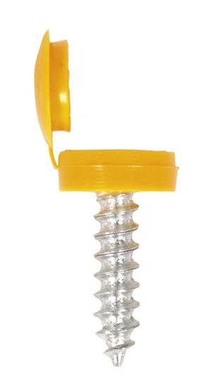 Sealey NPY50 - Number Plate Screw & Flip Cap Ø4.2 x 19mm Yellow Pack of 50