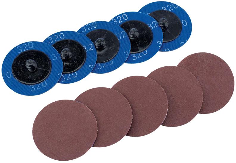 Draper 75614 (SD2AB) - Ten 50mm 320 Grit Aluminium Oxide Sanding Discs