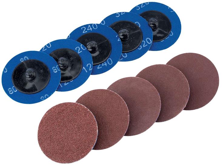 Draper 75615 (SD2AB) - Ten 50mm Assorted Aluminium Oxide Sanding Discs