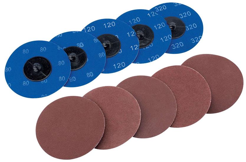 Draper 75621 (SD3AB) - Ten 75mm Assorted Aluminium Oxide Sanding Discs
