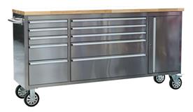 Sealey AP7210SS - Mobile Stainless Steel Tool Cabinet 10 Drawer & Cupboard