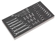Siegen S01125 - Tool Tray with Specialised Spanner Set 30pc - Metric