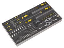 Siegen S01132 - Tool Tray with Tap & Die, File & Caliper Set 48pc