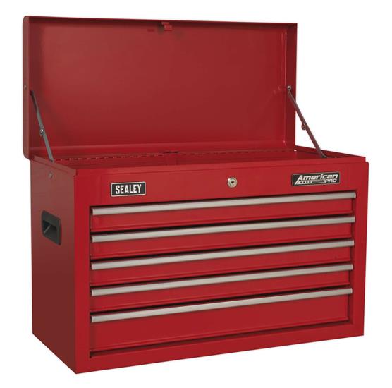 Sealey AP225 - Topchest 5 Drawer with Ball Bearing Slides - Red