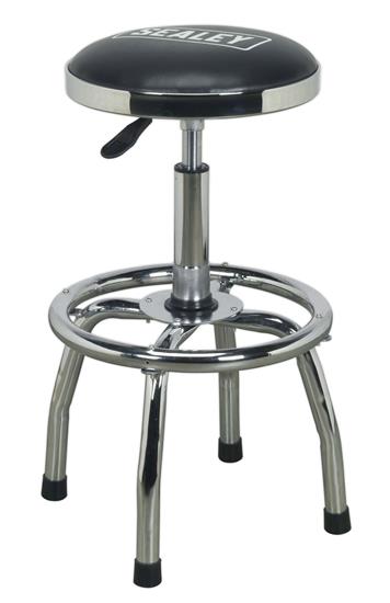 Sealey SCR17 - Workshop Stool Heavy-Duty Pneumatic with Adjustable Height Swivel Seat