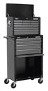 Sealey AP2513B - Topchest & Rollcab Combination 13 Drawer with Ball Bearing Slides - Black/Grey