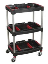 Sealey CX313 - Workshop Trolley 3-Level Composite with Parts Storage