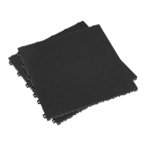 Sealey FT3B - Polypropylene Floor Tile 400 x 400mm - Black Treadplate - Pack of 9