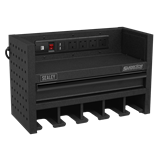 Sealey AP22SRBE - Power Tool Storage Rack 560mm with Drawer & Power Strip