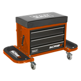 Sealey SCR18O - Mechanic's Utility Seat & Toolbox - Orange