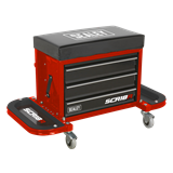 Sealey SCR18R - Mechanic's Utility Seat & Toolbox - Red
