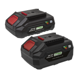 Sealey BK24 - Power Tool Battery Pack 20V 2Ah & 4Ah Kit for SV20 Series