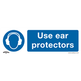 Sealey SS10V1 - Mandatory Safety Sign - Use Ear Protectors - Self-Adhesive Vinyl