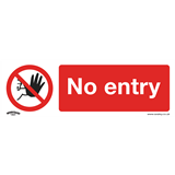 Sealey SS14P10 - Prohibition Safety Sign - No Entry - Rigid Plastic - Pack of 10