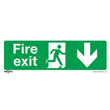 Sealey SS22P10 - Safe Conditions Safety Sign - Fire Exit ʍown) - Rigid Plastic - Pack of 10