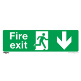 Sealey SS22V10 - Safe Conditions Safety Sign - Fire Exit ʍown) - Self-Adhesive Vinyl - Pack of 10