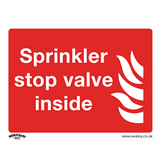 Sealey SS23P10 - Safe Conditions Safety Sign - Sprinkler Stop Valve - Rigid Plastic - Pack of 10