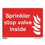 Sealey SS23V10 - Safe Conditions Safety Sign - Sprinkler Stop Valve - Self-Adhesive Vinyl - Pack of 10