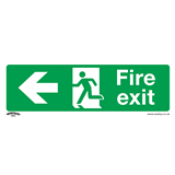 Sealey SS25P10 - Safe Conditions Safety Sign - Fire Exit (Left) - Rigid Plastic - Pack of 10