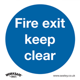 Sealey SS2P10 - Mandatory Safety Sign - Fire Exit Keep Clear - Rigid Plastic - Pack of 10