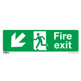 Sealey SS34P10 - Safe Conditions Safety Sign - Fire Exit ʍown Left) - Rigid Plastic - Pack of 10